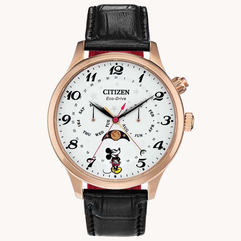 Mickey Mouse White Dial Leather Strap AP1053 15W CITIZEN